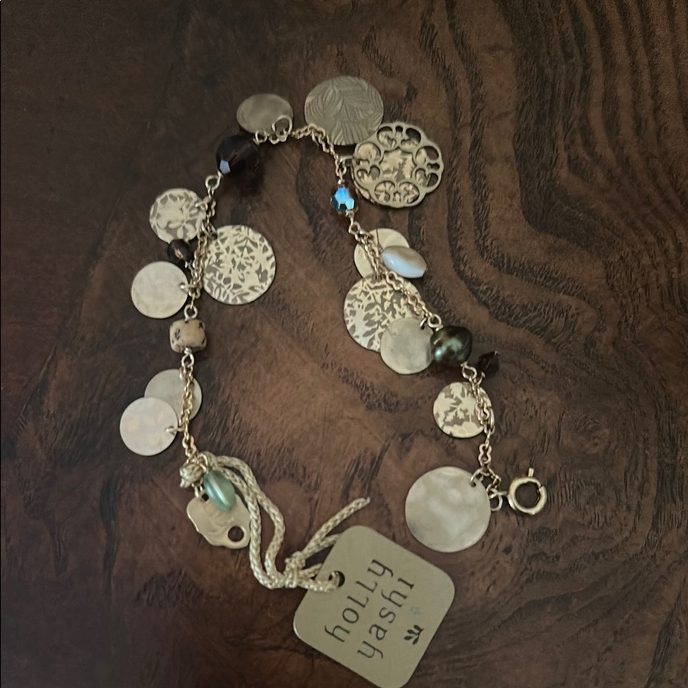 Gold Charm Bracelet with Sparkling Elements